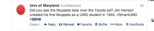 University of Maryland Muppets Tweet