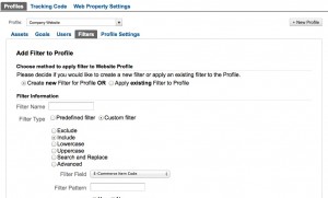 Google Analytics Filter