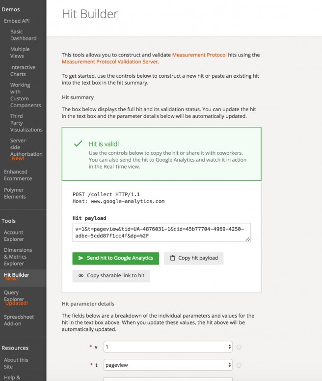 Google Analytics Measurement Protocol Example